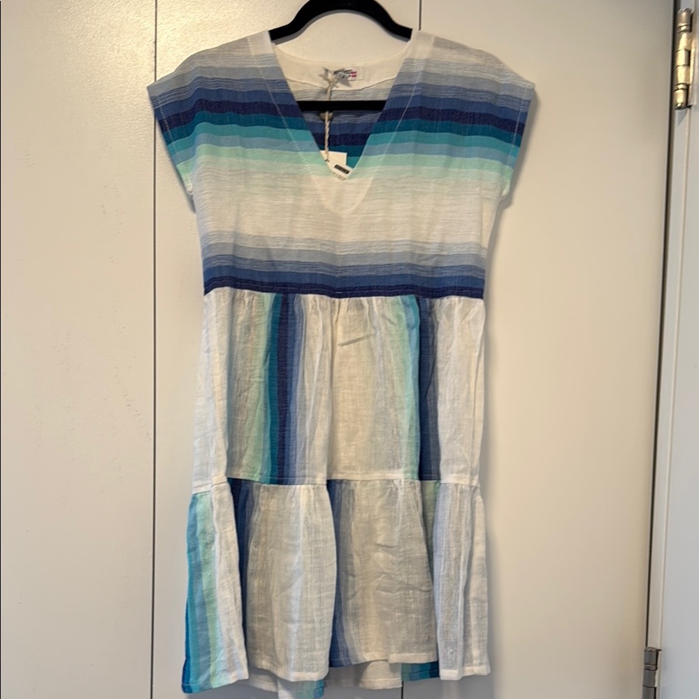 NWT- Lemlem Striped Blue and White dress